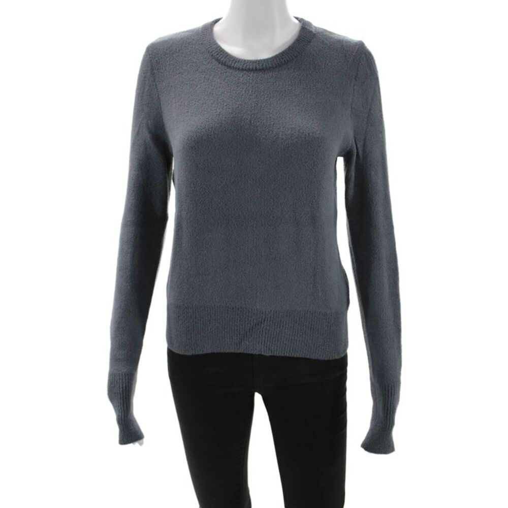 Decker Unisex Pullover Sweater Dark Gray Crew Neck Long Sleeve Size M